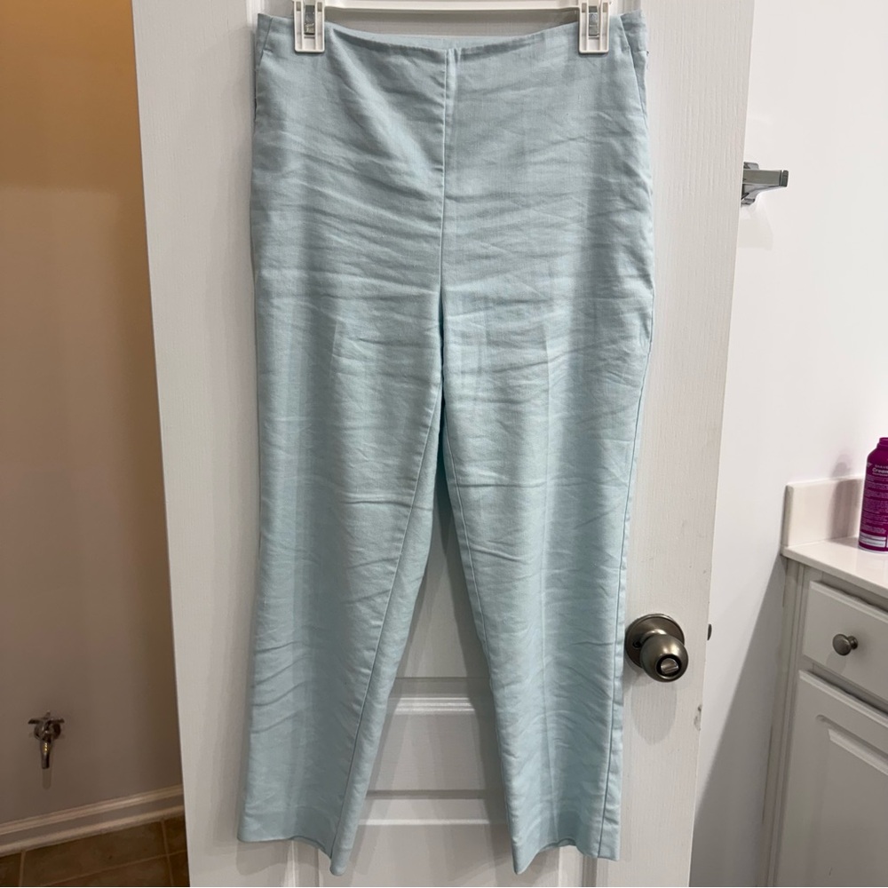 Ann Taylor Petite Linen Light Blue Dress Pants 4P